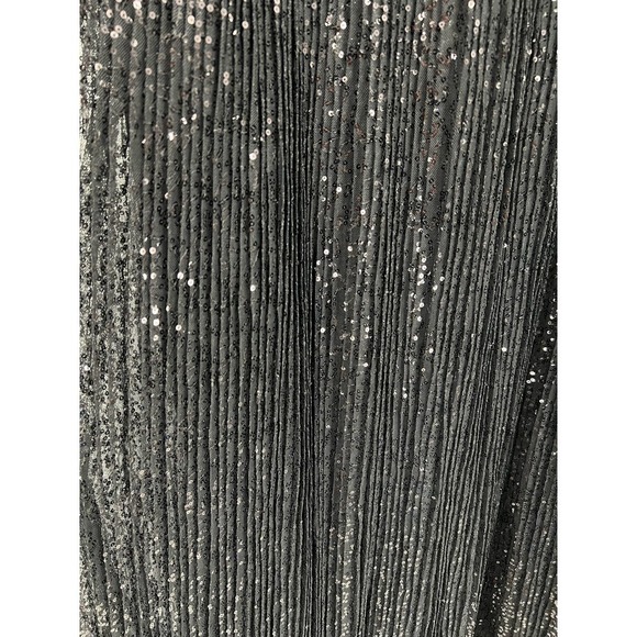 City Chic Luxe NWT Black Sequin Pleated Aurora Fit & Flare Maxi Midi Dress Sz 12 - Picture 6 of 15
